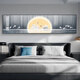 Aohan modernes Licht Luxus Nachts Malerei Schlafzimmer Hauptschlafzimmer Hintergrund Wanddekoration Gemälde Wohnzimmer Horizontale Version warmes und warmes Atmosphäre Wandmalerei JD12243 Xianlu schaut auf den Mond 120*30 cm Kristallporzellan Aluminiumlegierung schwarzer Rahmen