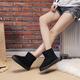 Snow boots for women in winter flat sole mid-tube women's boots plus velvet thickened bread shoes versatile warm cotton boots for women black 37