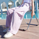Pitt Pitt Girls Sommeranzug Set Children 2025 Mode und sportliche große Kinder Sommer Neues zweiteiliges 12-jähriges Mädchen Sommer 9889 Weiß + 15009 Lila [Set] 140 cm