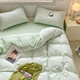 Yalu Home Textiles Four-piece set of pure cotton naked sleeping 100 cotton sheets and quilt cover cover single and double 1.5m 1.8 meters bedding Algae green + moonlight green 2.2*2.4m quilt cover [quilt cover single piece]