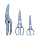ZWILLING Scherenset Küche Haushalt Multifunktionsschere 3-teiliges Set Lebensmittelschere Edelstahl Tragbare Küchenschere Meersalz Blau-Schere 3-teiliges Set