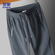 
ROMON casual pants for men 2024 summer quick-drying ice silky sport loose straight pants for men 6167 gray L