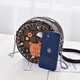 BLACKKISS Birthday Gift Gift for Girlfriend Textured Women's Bag New Small Round Bag Women's Fashion Chain Bag One-Shoulder Crossbody Bag Brown (High Quality Version)