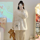 XiANGYAXIN CORALAL VELVET PYJAMAS für Frauen im Herbst und Winter verdickt und plüsch 2024 neues Modell plus Größe Fett MM Flanell Home Clothing Y6629 Khaki Bär L Größe 100-120jin [Jin gleich 0,5 kg]