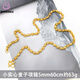 Feixiangge Vietnam Sand Gold Necklace for Men and Women Hollow Wheat Twist Boss Chain Bamboo Olive Gold Shop Same Style Couple Small Solid Wheat Chain 5mm60cm63g