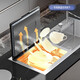 MKFR (MKFR) dishwasher sink integrated kitchen fully automatic household embedded ultrasonic washing pot fruits and vegetables dishwasher with no cleaning. Added sink Black Flying Rain Right