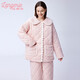 Landroli Couple's Wear, Home Clothes Upper and Lower Sets, Protective Warm Clothes, Men's and Women's Coral Fleece Pajamas, Autumn and Winter, Apricot Pink, Women's M (160) Women's