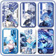 Hishi Genshin Impact Water God Funinga Card Set Student Campus -Karten und mittlere Karten Schulkarten und Zertifikatsets mit Lanyards Funinga Z15283 [Kartensätze + weiß geflochtener Schlüsselbund]
