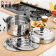 Meijia Kitchen Aid stainless steel 28cm thickened steamer 2-layer double-layer steamer drawer double grate household kitchen utensils steamed buns steamed fish gas induction cooker universal soup steamer cooking pot