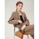 Fan Silan's design short small suit jacket for women's spring suit professional interview suit set 24FS11162 birch brown-skirt S