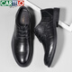 CARTELO leather shoes men cowhide business casual soft sole soft leather suit formal wear derby shoes men 6260 black 42