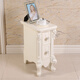 JPhznb European Style Nacht Tisch Europäischer Stil Mini-Nachttisch Einfacher schmaler Speicher kleiner Bettschrank Aufbewahrung Zwei-Pull-Kleinschrank 9865 9871 Elfenbein weiße Silber Zeichnung Ganzes Paket