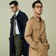 
Hanny (HANY) German trench trench coat men's jacket British style Chelsea military coat black coat long men's clothing spring and summer Tros Black M (48) [Suggested 130-150Jin [Jin equals 0.5 kg]]