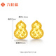 Liuguifu Jewelry Christmas Gift Yellow 18K Gold Earrings Women's Gourd Color Gold Birthday Gift for Girlfriend About 0.85g Brand Gift Box