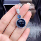 Bixiu Tang 11 carat London blue topaz pendant London blue pure body flashing 925 silver finely inlaid