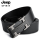 JEEP SPIRIT吉普皮带男士头层牛皮商务无牙内穿自动扣腰带真皮七夕礼物送男友