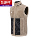 Hengyuanxiang brand high-end men's clothing winter fleece jacket men's polar fleece vest plus velvet thick high collar outdoor loose vest middle-aged dad vest dark gray 2XL