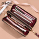 Jinlilai Damenhandtasche 2025 Neuer Modetrend gedruckt Double Reißverschluss Kupplungsbeutel Multifunktional High-End-Mobiltelefon mit großer Kapazität [Brown Double Reißverschluss] Offizielle echte gefälschte und zehn Bußgelder