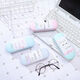 
Li Shen Korean version of male and female students simple and personalized portable ins anti-pressure glasses box fresh and cute myopia glass storage box Cola bottle blue plus velvet mirror cloth + cleaning liquid