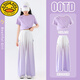 
G.DUCKKIDS Little Yellow Duck Girls Set 25 New Children's Chinese Style Summer Two-Piece Set Medium and Large Children's Sports Quick Dry Clothes Summer Clothes 9889 White + 15117 Purple Pants 120 cm