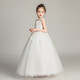 Dev Ake Dress Children's Girl Falda Princess Falda Anfitrión de piano de alta gama Vestido de noche Vestido de noche Boda de verano Big Boy BX683 MANEGO LARGO White 140 (recomendado 51-60 Jin [Jin equivale a 0.5 kg])