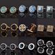 Teqima Manschettenknöpfe Männer Französisch Hemd Manschettenknöpfe Ärmeln Nägel Herrenmanschetten Business French Button Herren Frauen High-End-Geschenkbox Gold Burgundy Plaid Granatapfel Red Diamond Manschettenknöpfe [Geschenkboxpackung