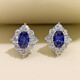 Guanpu Pavilion Fat Donglai's same style tanzanite earrings 3 carat tanzanite sapphire ring for women small and exquisite tanzanite blue earrings