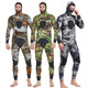 SBART 3MM rubber wetsuit split surf suit men's warm winter swimming long-sleeved one-piece swimsuit thickened jellyfish suit 1047 camouflage with hood XL