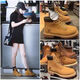 添柏岚（Timberland）大黄靴踢不烂马丁靴10061高帮男女鞋潮百搭秋冬牛皮加绒工装短靴 黄色 42 皮鞋码