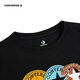Converse children's clothing boys' short-sleeved T-shirt summer new printed tops children's casual T-shirt black 150/72 recommended height 140-152cm