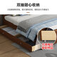 Kimber oak upgraded bed board solid wood bed new Chinese double bed walnut color wooden bed simple master bedroom home single bed walnut color single bed 1.5*2 meters upgraded bed board