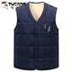Woodpecker middle-aged and elderly men's vest men's velvet thickened winter new warm vest vest dad wear large size down cotton vest black XL