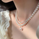 Zhuomai double-layered pearl necklace, simple design, niche and versatile sweater chain, beaded clavicle chain, high-end necklace, double-layered pearl necklace