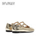 Joy/Meak's New осенний стиль Flash Diamond Embellistion T-Band Split-Toe Mary Jane Shoes For Women 12126CQ4 Золото 36