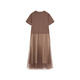 Jiangnan Buyi (JNBY) [Gleicher Stil im Einkaufszentrum] 24 Herbst- und Winter neues Kleid mit runden Nacken A-förmigen Kurzarmtemperament Elegant 5o7g15780 216/Wachsrosa Camel Farbe 216 S