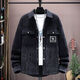 Zhidoudou Herren-Denim-Jacke-Gradientenfarbe 2024 Frühlings- und Herbststudienmarke HEITEL LOSSE VERSATILE JACKE TOP 6623 ONE SIZE M (90-105JIN [JIN GEBEN 0,5 KG])