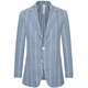 Dongbolini summer striped casual suit men imported fabric wool casual suit jacket light gray blue wide strip 46