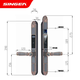 Singa Broken Bridge Aluminium Fingerabdruck Schloss Gartenportal Außenwaterdes intelligentes Schleusen Schmaler Seitentür KFC Electronic Lock Passwort Lock [C728C] Schwarz Bronze wasserdichte Antiquitäten-Doppel-Seite