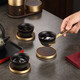 Jiutang Pure Brass Tea Ceremony Six Gentlemen Kung Fu Tea Set Accessories Three-piece Tea Brush Set Tea Brush Knife Needle Clip Tea Coaster Copper and Wood Accessories-Copper Wood Six Gentlemen Cup Holder Cover-Yueyun