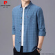 Pierre Cardin Algodón puro Camisa de manga larga Camisa de manga larga para hombres y otoño de mediana edad y ancianos a cuadros a cuadros sueltos de algodón de algodón de algodón de gran tamaño 6626 gris [con terciopelo en espesado] 190/4xl recomendado 175-190Jin [Jin equivale a 0.5 kg]