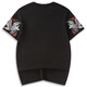 
Denon supreme short-sleeved T-shirt for men and women Chinese style brand summer loose national trend lion embroidered cotton top men's T-shirt T691 double dragon playing with beads black 2XL