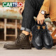卡帝乐鳄鱼（CARTELO）马丁靴男黑色英伦中帮工装鞋2024新款秋冬款休闲高帮鞋 黑色-厚底潮流-7371 38 标准皮鞋码