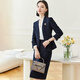 Weishipin Spring Suit Jacket for Women Small 2024 New Style Ladylike Professional Suit Work Clothes Navy Suit + Midi Skirt L Recommended 108-117 Jin Jin equals 0.5 kg