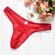 Confidential delivery transparent sexy men's thong mesh low-waist temptation fashion sexy underwear T-pants red