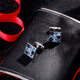 KFLK men's luxury crystal cufflinks, high-end shirt sleeves, business gifts, cuff buttons, custom engraving gift box, blue