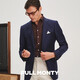 
FULL MONTY pure wool suit jacket for men casual navy striped single west business suit top (double) navy blue 1209 42