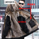 KAISER Park Overcoming Men's Medium-Length Fur Integrated Men's Fur Coat Nicot Mink Coat Raggot Fur Liner Black 56/4XL