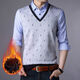 El nuevo suéter falso de dos piezas de ABEFAN para otoño e invierno para hombres y suéter de punto de mediana edad, más camisa de base tibia en terciopelo, 3879 azul más terciopelo, terciopelo integrado 175/xl recomendado 140-155Jin [Jin equivale a 0.5 kg]