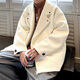 GQWWQX woolen windbreaker jacket for men in autumn and winter thickened yuppie Korean fashion brand loose short woolen coat off-white L