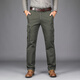 Pantalones casuales de otoño e invierno de marca para hombres para ropa de trabajo para hombres Puertos de algodón puro pantalones de bolsillo múltiples rectos
